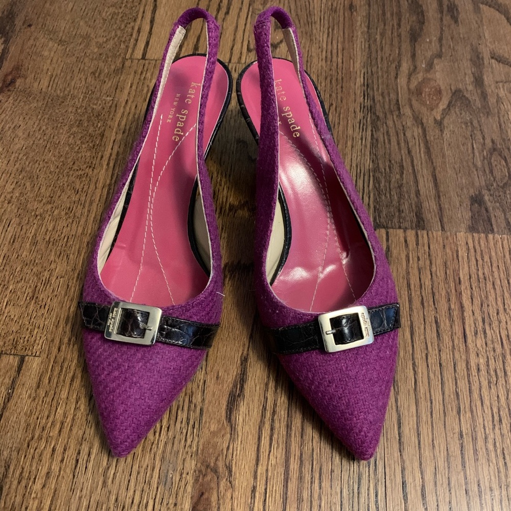 Kate spade, purple heels, made in Italy.